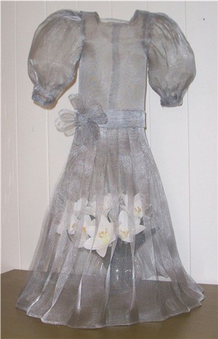 Metal Couture Dress with Lillies